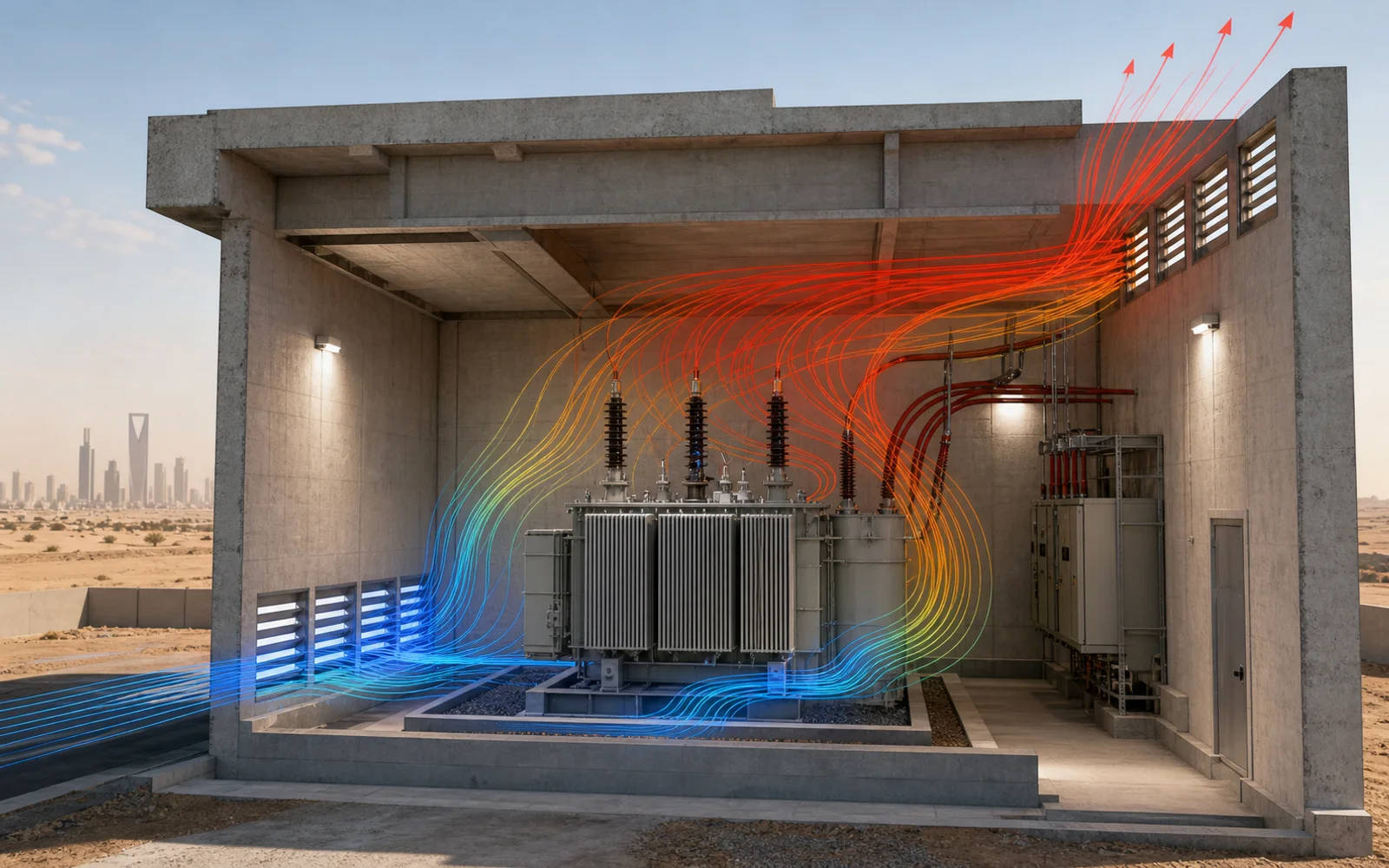 CFD Thermal Analysis: Natural Ventilation Design for 66kV Transformer Rooms